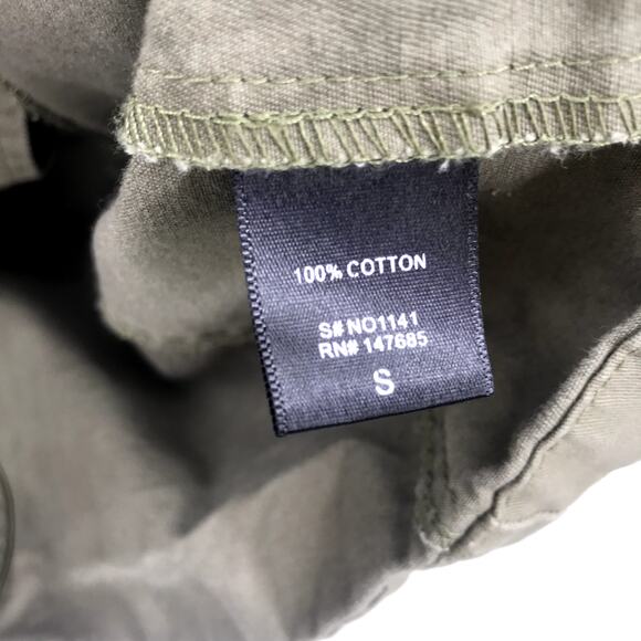 NUDE The Label Military Utility Field Jacket S Army Green Pockets Drawstring - Picture 4 of 6